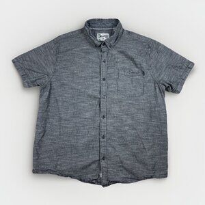 Hurley Shirt Mens Grey Summer Button Down Short Sleeve Collared Size XXL